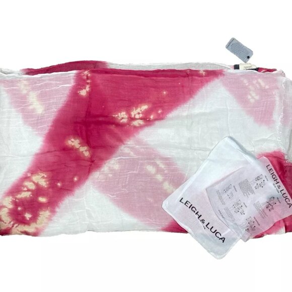 Leigh & Luca New Limited Edition Scarf LuxModal Pink White Tie Dye Shawl RARE - Picture 1 of 9